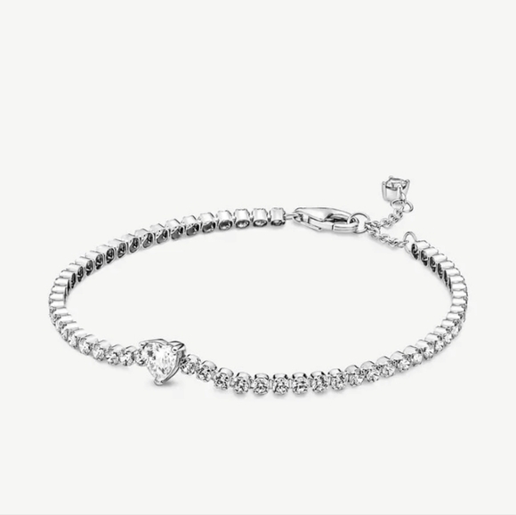 Pandora Sparkling Heart Tennis Bracelet - Picture 1 of 9